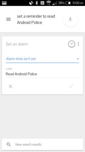 Fotografía - [Bug] Regarder Google commandes vocales Maintenant, pour créer des alarmes Définition de rappels ou d'un calendrier événements au lieu